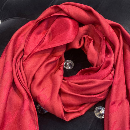 AHC Red Colour CHA Print Heavy Quality Muffler  9346