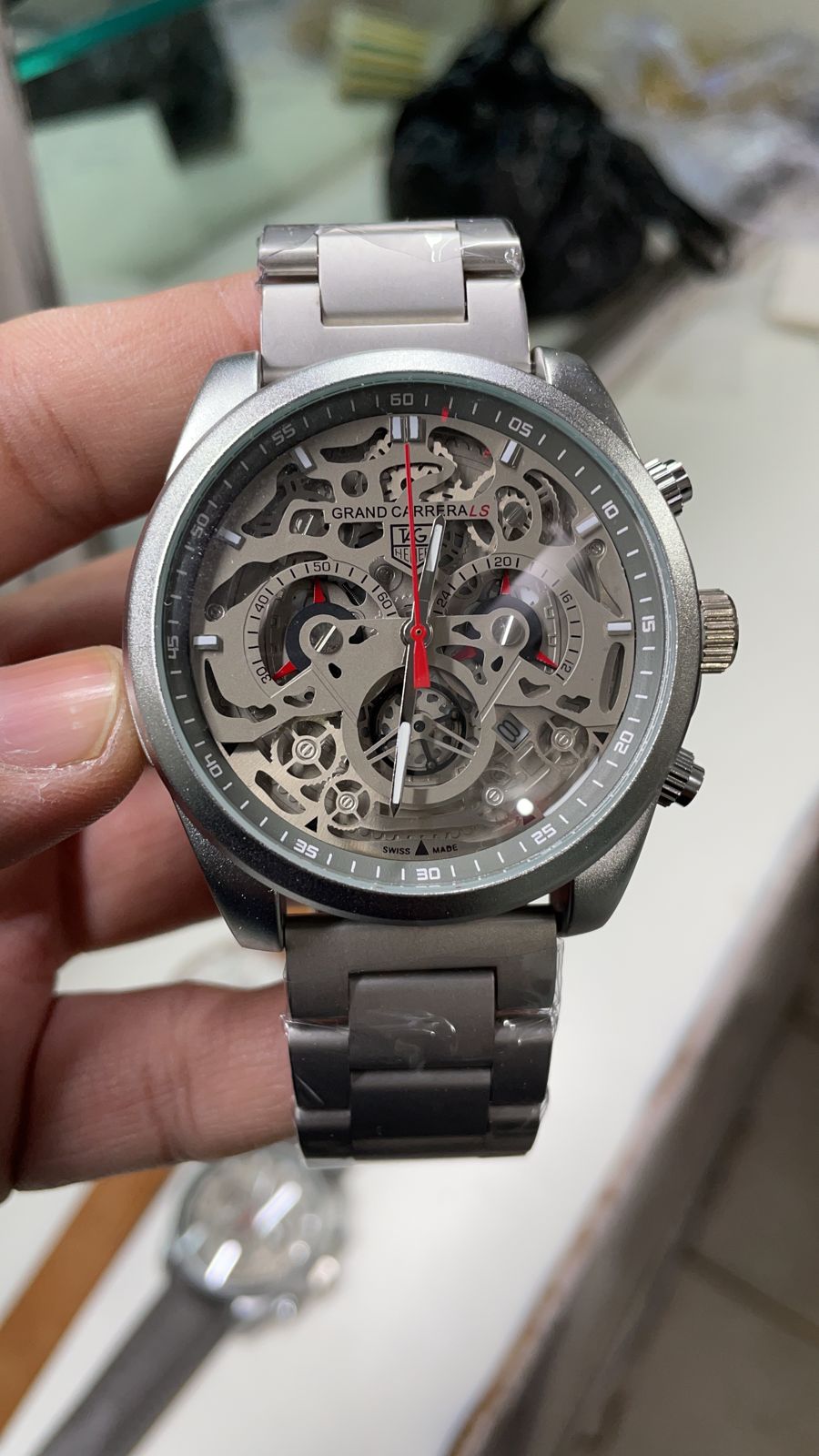 Gat Silver Grey Chain Watch Chrono for Men 400930