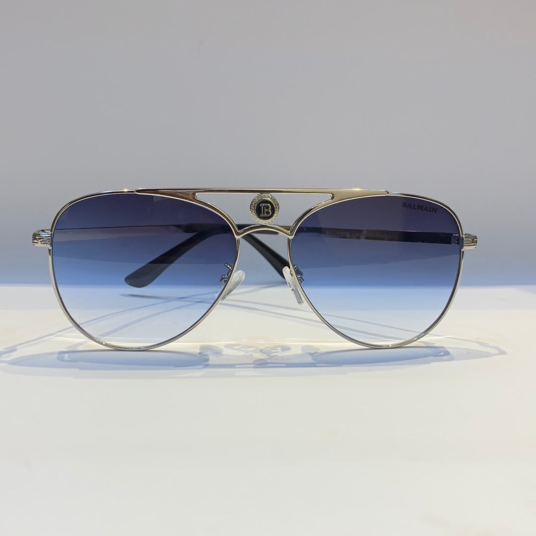 Lab Bal Silver Frame Sky Blue Shade Sunglass B85-7257 12-142