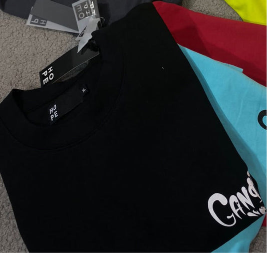 HOPE Black Colour With Ganster Made Back Print Drop Shoulder TShirt 108584