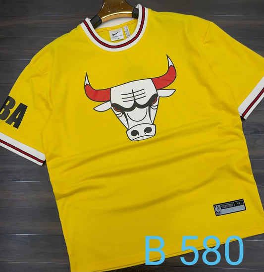 Yellow Colour NBA Kin Nik Drop-Shoulder T-Shirt