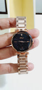 Oid Copper Chain Black Dial Ladies Watch 901236