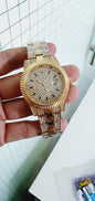 Lor Gold Chain Gold full Diamond Dial Day & Date Man Watch