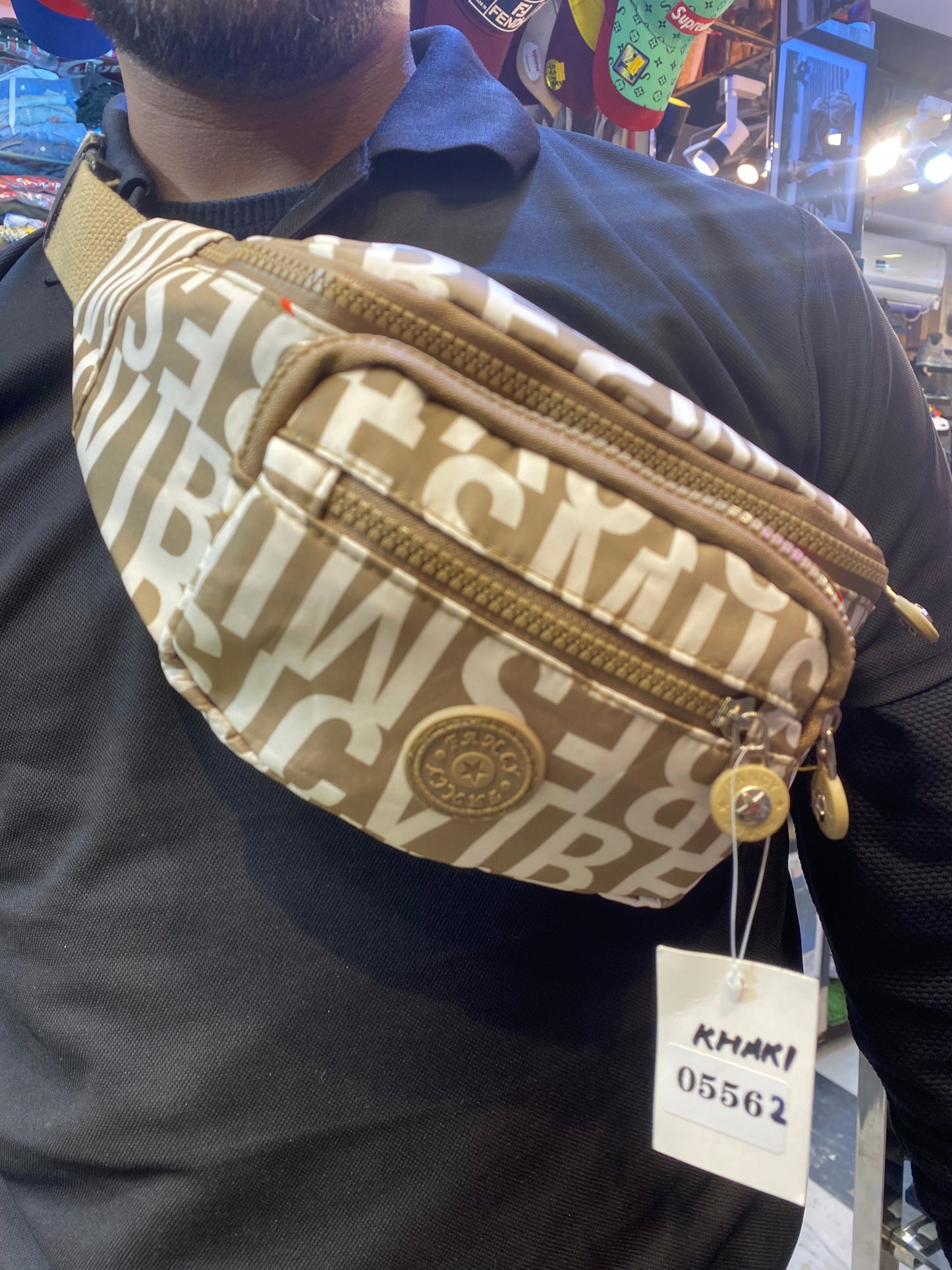 Multiple Khaki Colour Fancy Fanny Bag Chest Bag 05562