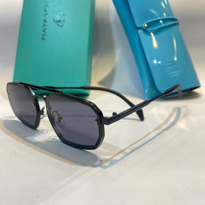 YAM Black Frame Black Shade Unisex Branded Sunglasses 2185 58 18-148