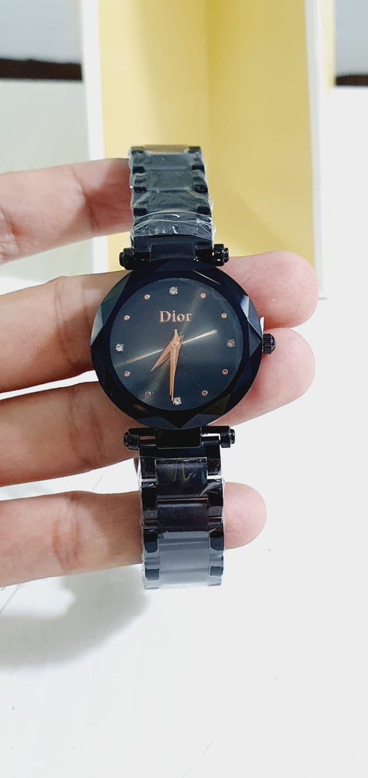 Oid Black Chain Black Dial Ladies Watch 901241