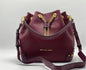 Km Cim Purple Colour Jules Drawstring Crossbody Merlot Ladies Hand Bag
