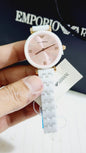 White Chain Pink Copper Dial Ceramica Ladies Watch