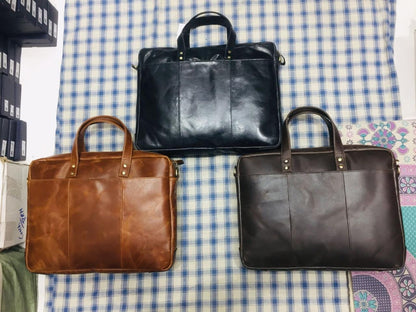 SOF FOS Genuine Leather Premium Quality Unisex Laptop Bag 77002