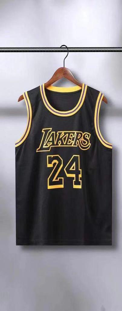 Black Yellow Colour Lakers 24 Basketball Jersey Imported Quality 110428