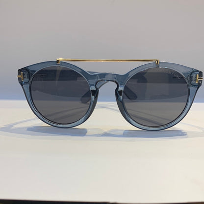 Mot Transparent Blue Frame Black Shade Sunglass