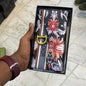 OID Black Colour Flower Print Three Fold Ladies Clutch 012092