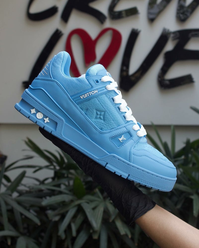 VL Blue Colour With Monogram Design Preimum Quality Sneaker Shoes 700020