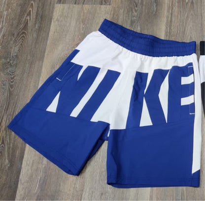 Kin Navy Blue White Colour With Kin Big Logo NS Fabric Shorts 491837