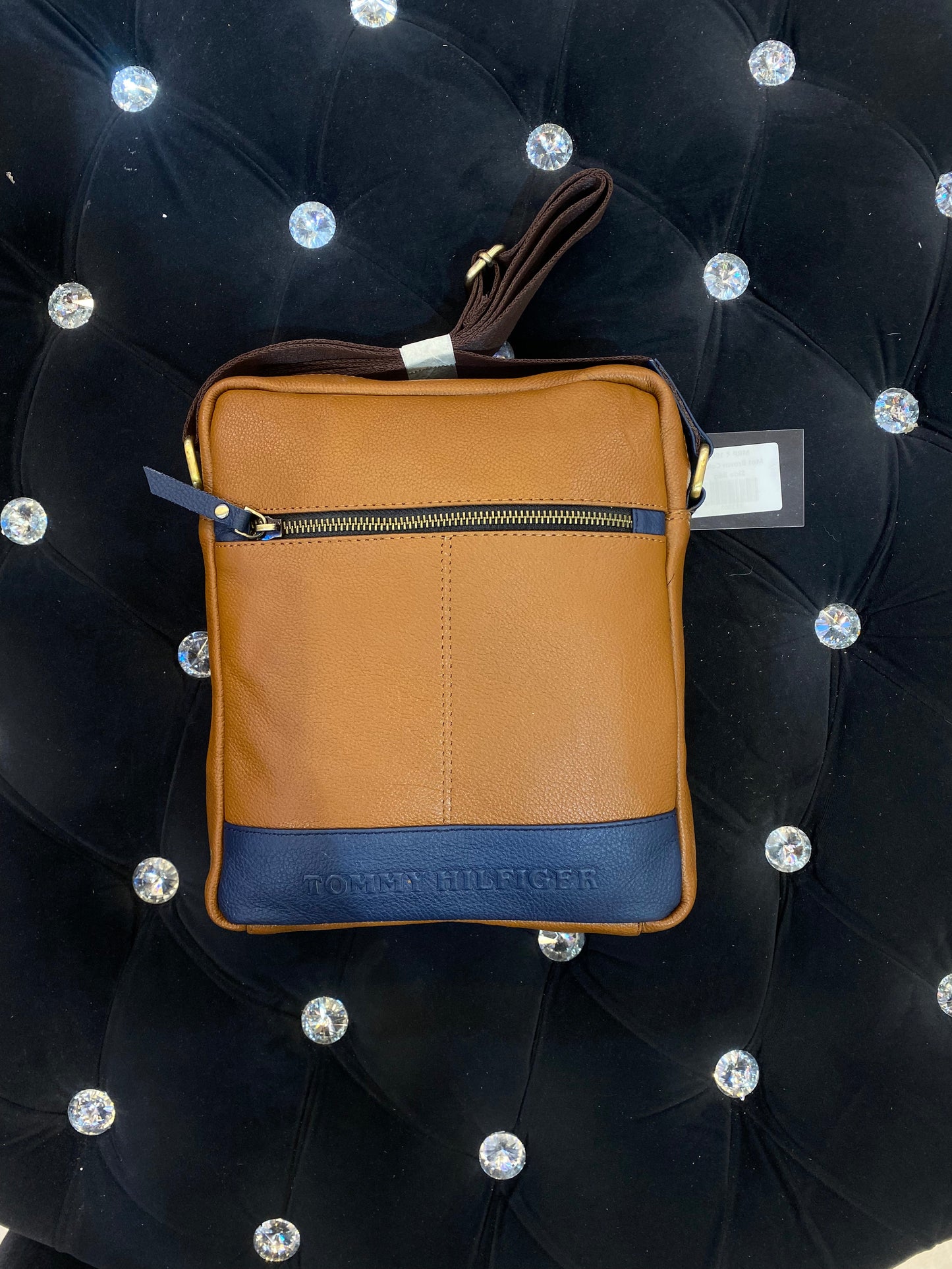 Mot Brown Blue Colour With Multiple Zipper Pocket Surplus Unisex Side Bag 113903
