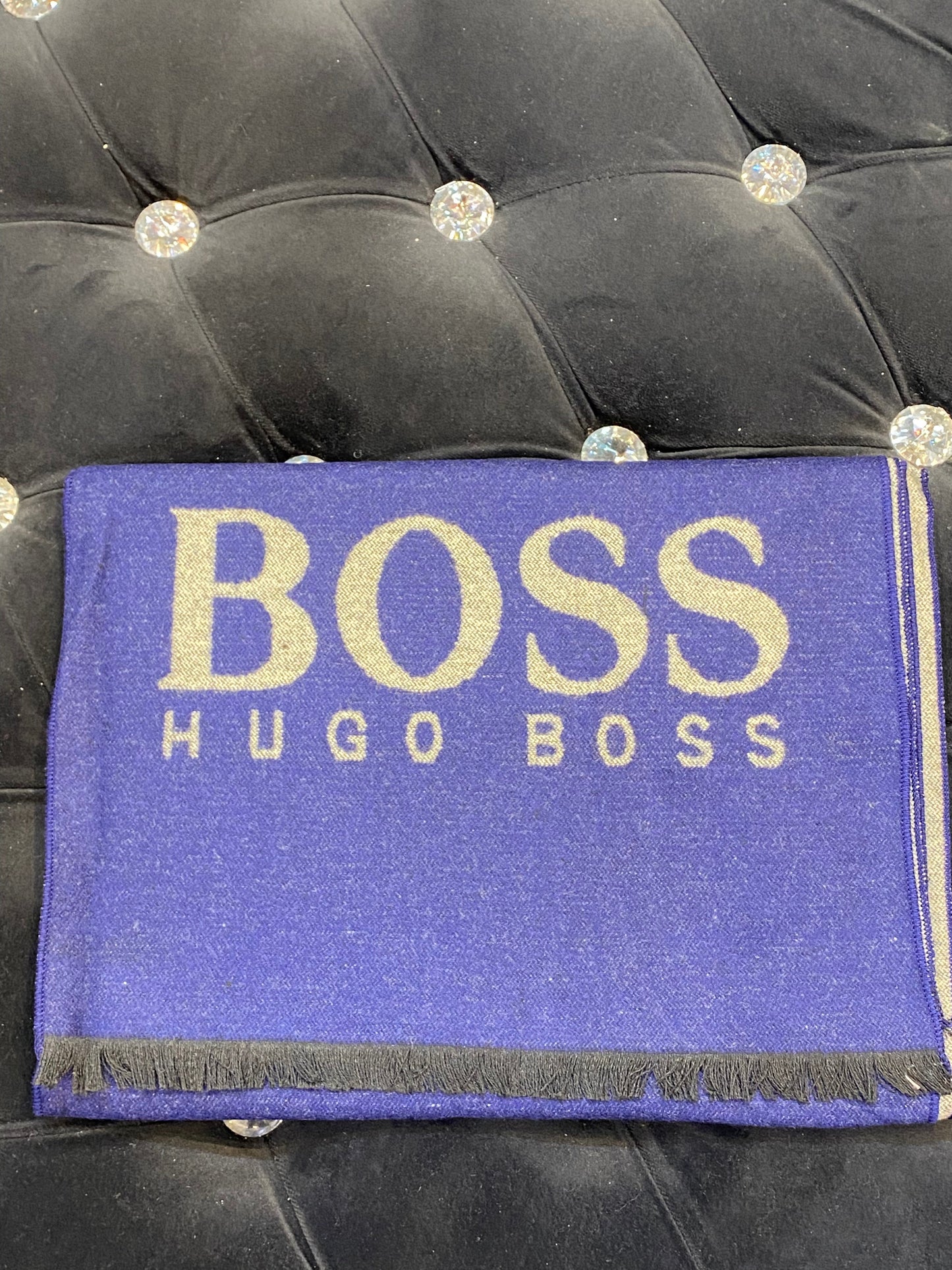 Sob Bos Navy Blue Colour With Cream Sob Logo Imported Muffler 49008