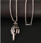 Sliver Middle Finger Skeleton Pendant Necklace Chain 50276