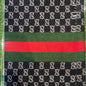 Cug Guc Black Grey Colour With Green Red Stripe Imported Muffler 49095