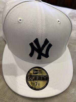 YN White Cap Black Embroidery 300198