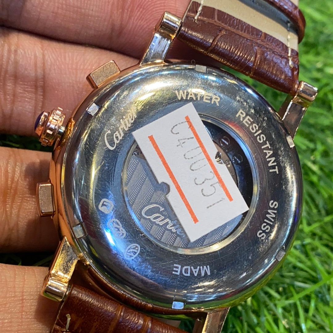 Brown Strap White dial 400351
