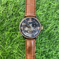Sit Brown Strap Black Copper Dial Automatic Men Watch  500319