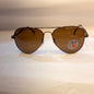 YAR RB Glossy Brown Frame Brown Shade Unisex Aviator Sunglasses RB3518 58 14 140