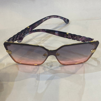 REV Golden Frame Purple Stick Blue Pink Shade Unisex Sunglasses 7912 66 16-143