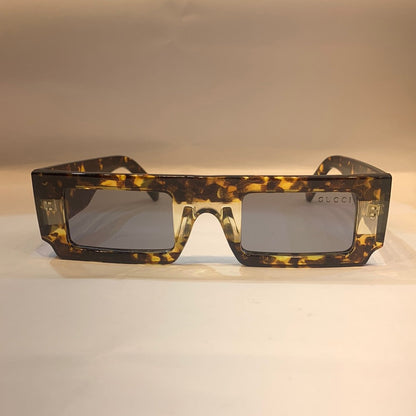 CUG Glossy Yellow Leopard Print Frame Transparent Shade Unisex Sunglass 86588 47 27 145