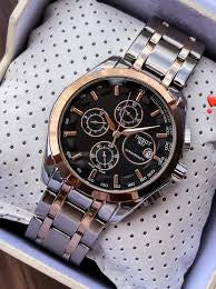 Sit Silver Copper Chain Black Dial Man Watch 901007