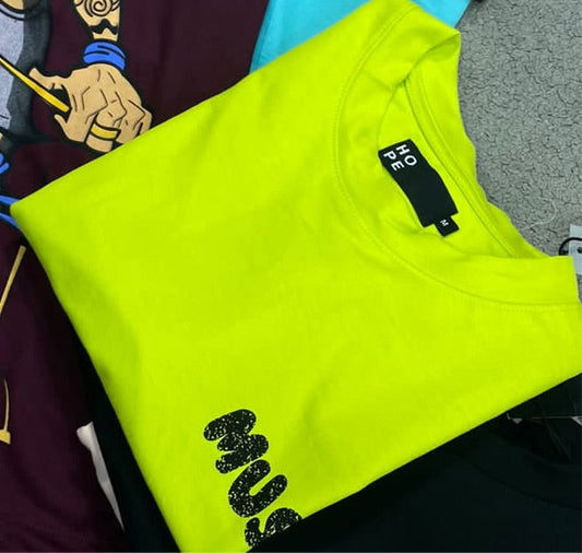 HOPE Neon Colour With Music Back Print Drop Shoulder TShirt 108601