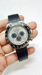 LOR Black Silicon Strap Silver Dial Black Ring Automatic Men Watch
