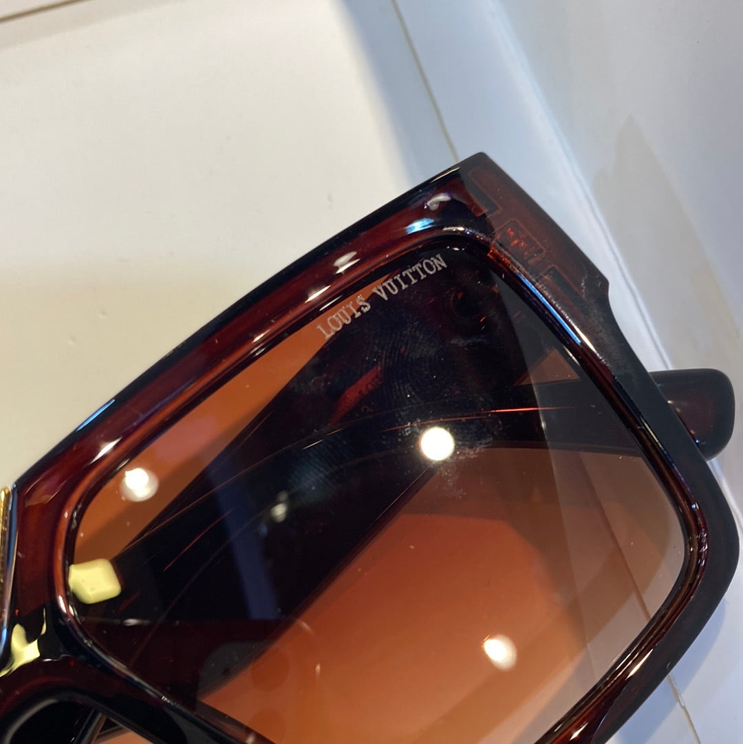 Brown Gold V Branded Wayfarer Luxury Sunglasses 32293 55 16-143