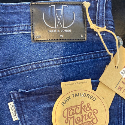 Jack JJ Navy Blue Faded Slim Fit Branded Designer Men’s Jean’s JJ 1975