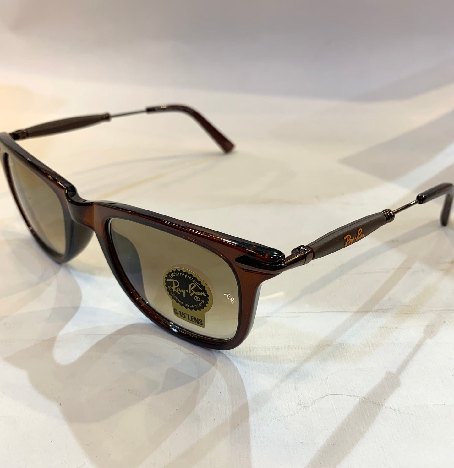 YAR RB Glossy Brown Frame Brown Shade Sunglasses RB2148 52 14 136 3N