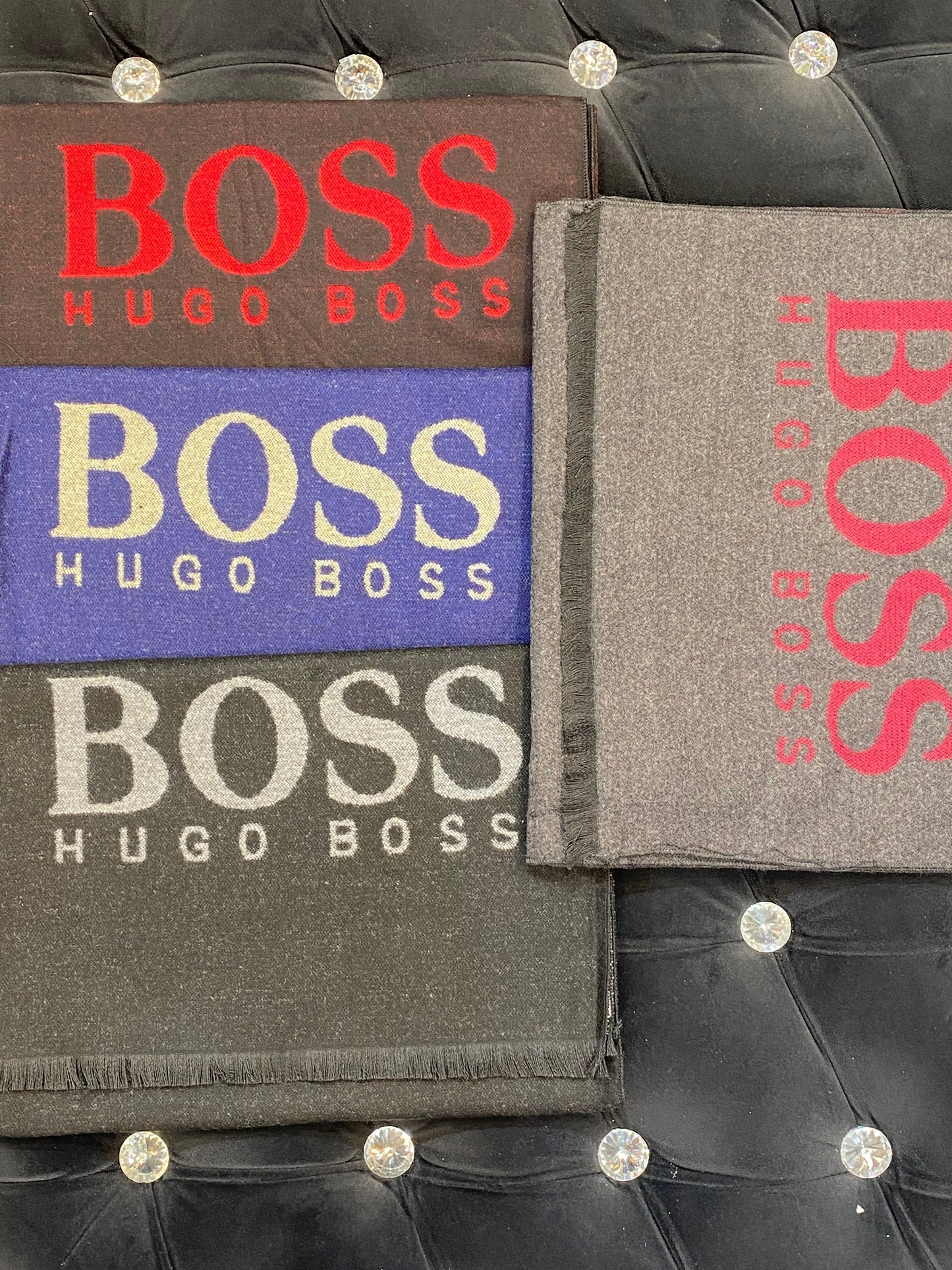 Sob Bos Navy Blue Colour With Cream Sob Logo Imported Muffler 49008