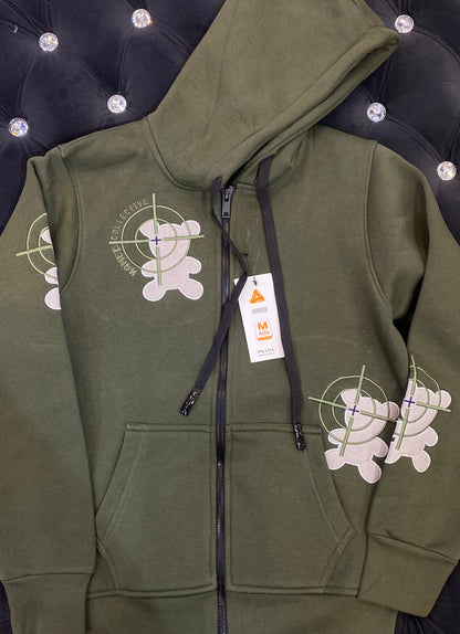 ARP Olive Green Colour Imported Fabric Zipper Hoodie’s 789003