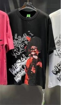 Wesel Black Colour Front And Back Drop Shoulder Lycra Cotton TShirt 298122