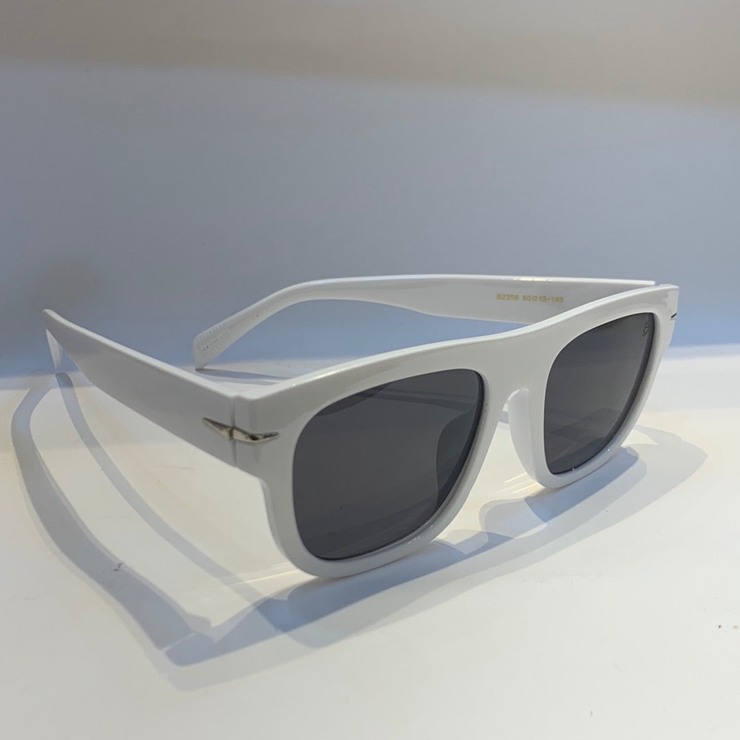DB White Frame Black Shade Unisex Sunglass B2206 60 15-145