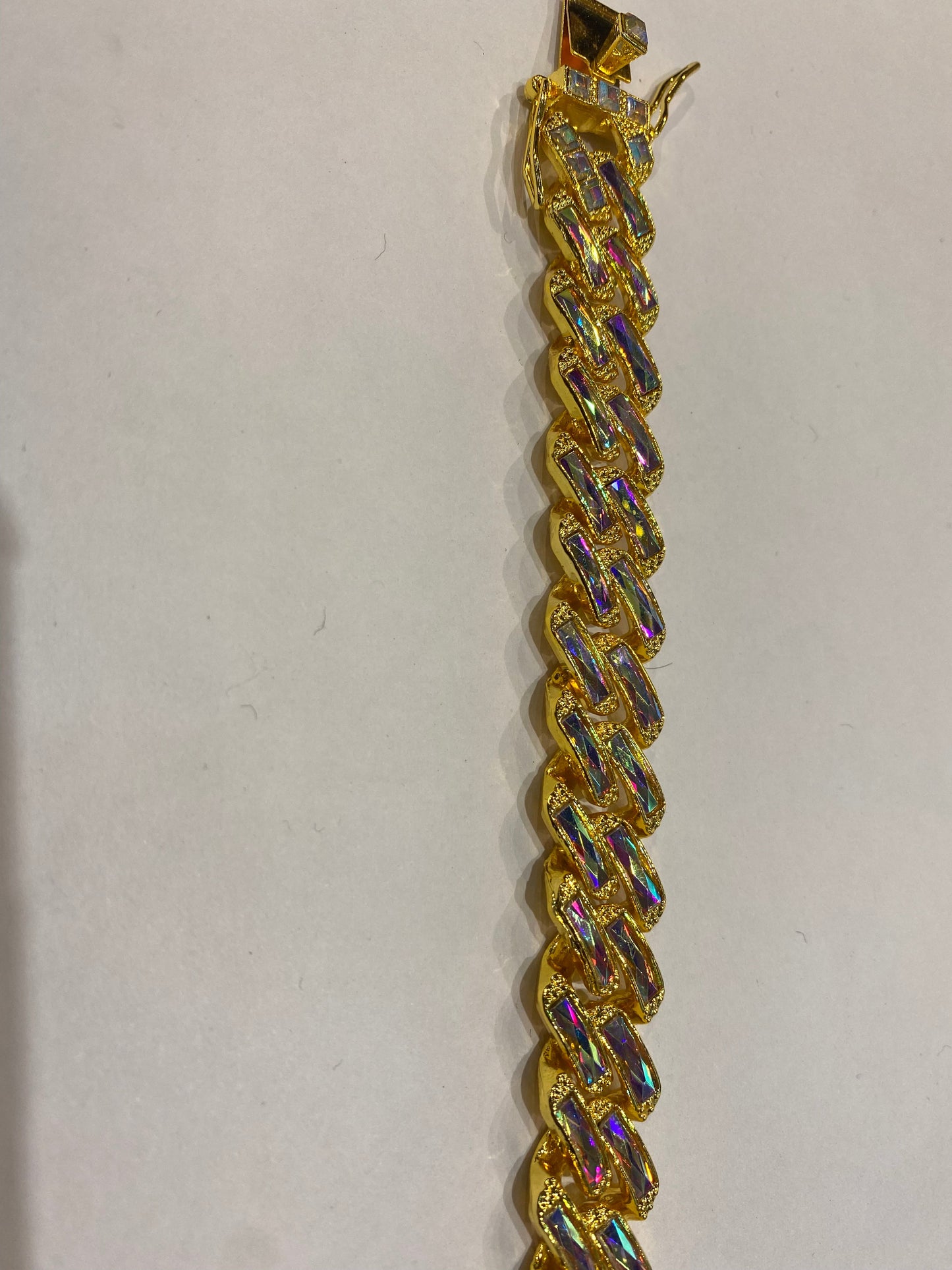 Gold Colour With Multi Colour Diamond Studded Bracelet 400825