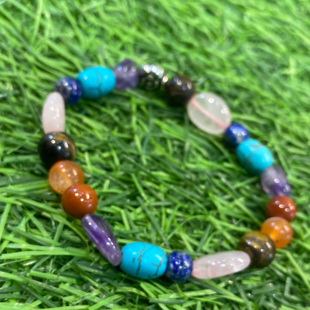 Seven Chakra Beads Bracelet Natural Stone