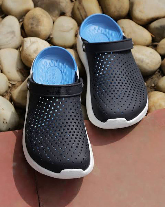 Dark Blue - Sky Blue Clogs Slipons