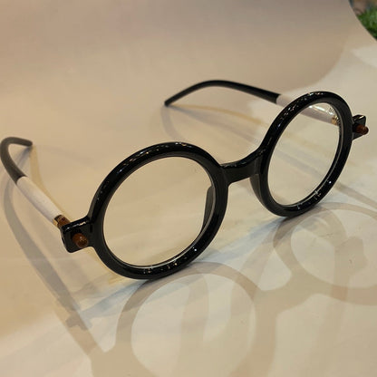 RAM black white frame transperent shade sunglass