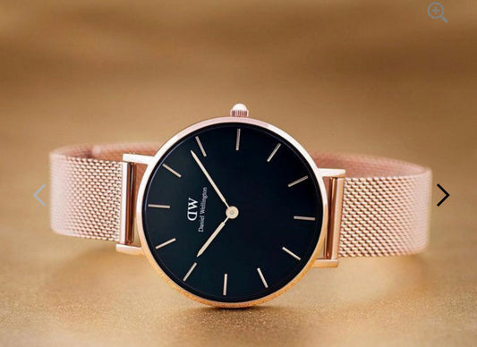 Wd Copper Chain Black Dial Slim Formal Casual Watch Ladies Chain Watch 400133