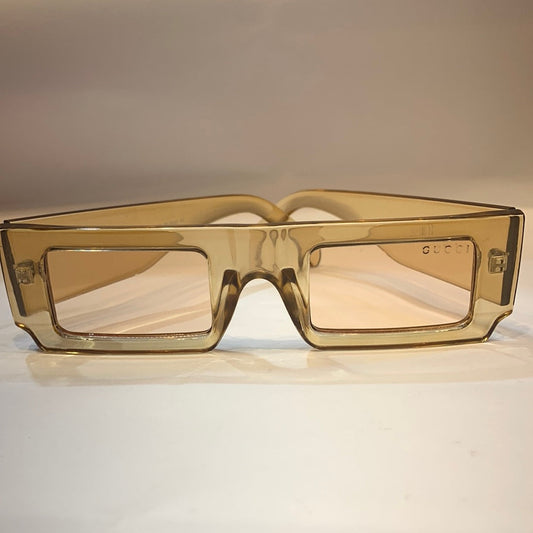 CUG Glossy Gold Print Frame Gold Shade Unisex Sunglass 86588 47 27 145