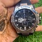 GSH Black strap silver ring dial Chrono working water resistant watch
