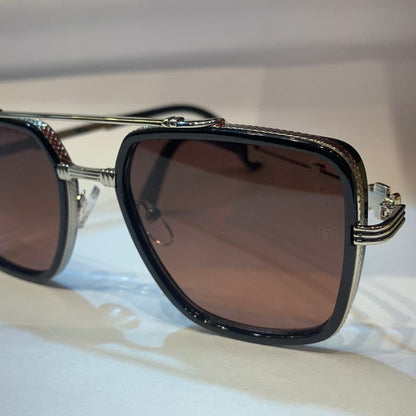 LAB Sliver Frame Brown Shade Unisex Branded Sunglasses H5592 C4 57 15-140