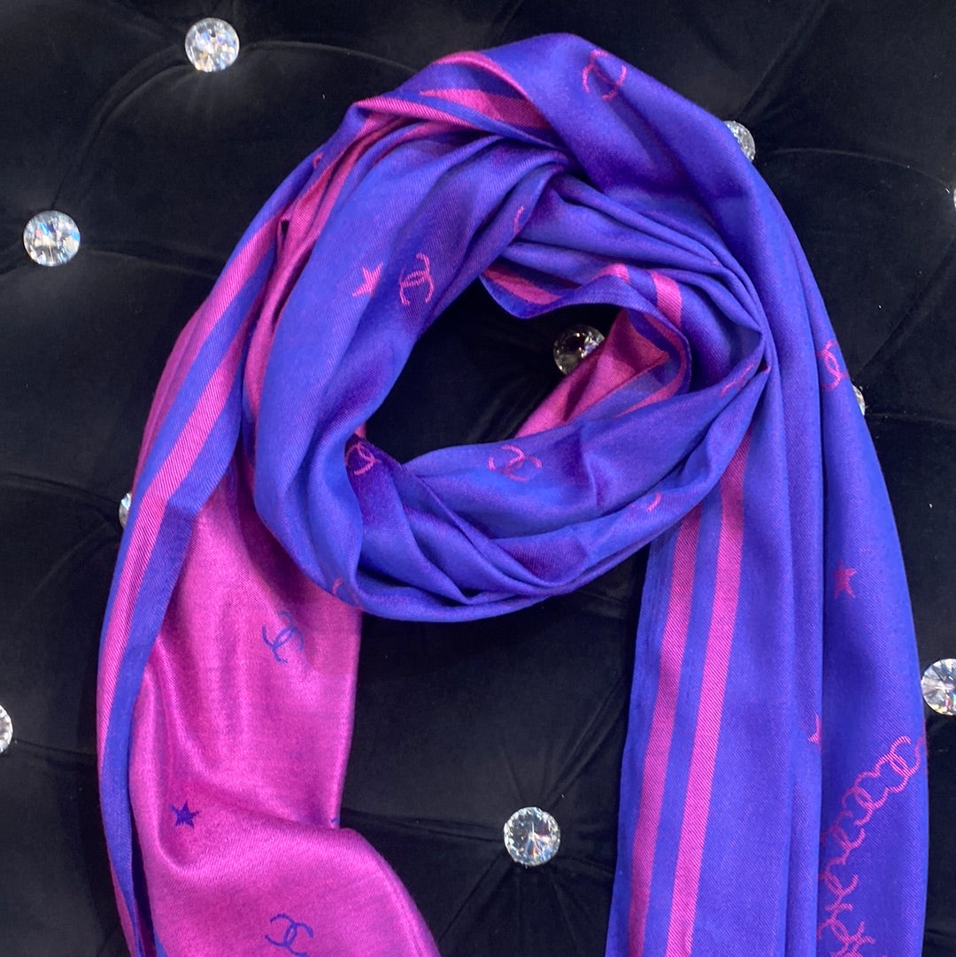 AHC Purple Pink Colour CHA Print Heavy Quality Muffler  9344