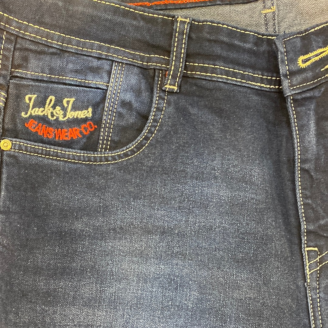 Jack JJ Navy Blue Denim Straight Fit plain jeans Branded Designers Men’s Jeans JJ 1975 NO. 008953441 AAA1