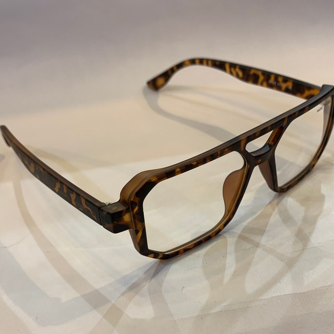 RAM Matte Leopard Print Frame Transperent Shade Unisex Sunglasses 66802 52 16-145