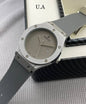 Buh Grey Strap Silver Ring Grey Dial Men Watch